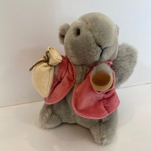 Vintage Eden Beatrix Potter Timmy Tiptoes 
Plush Toy Gray Squirrel, 7”